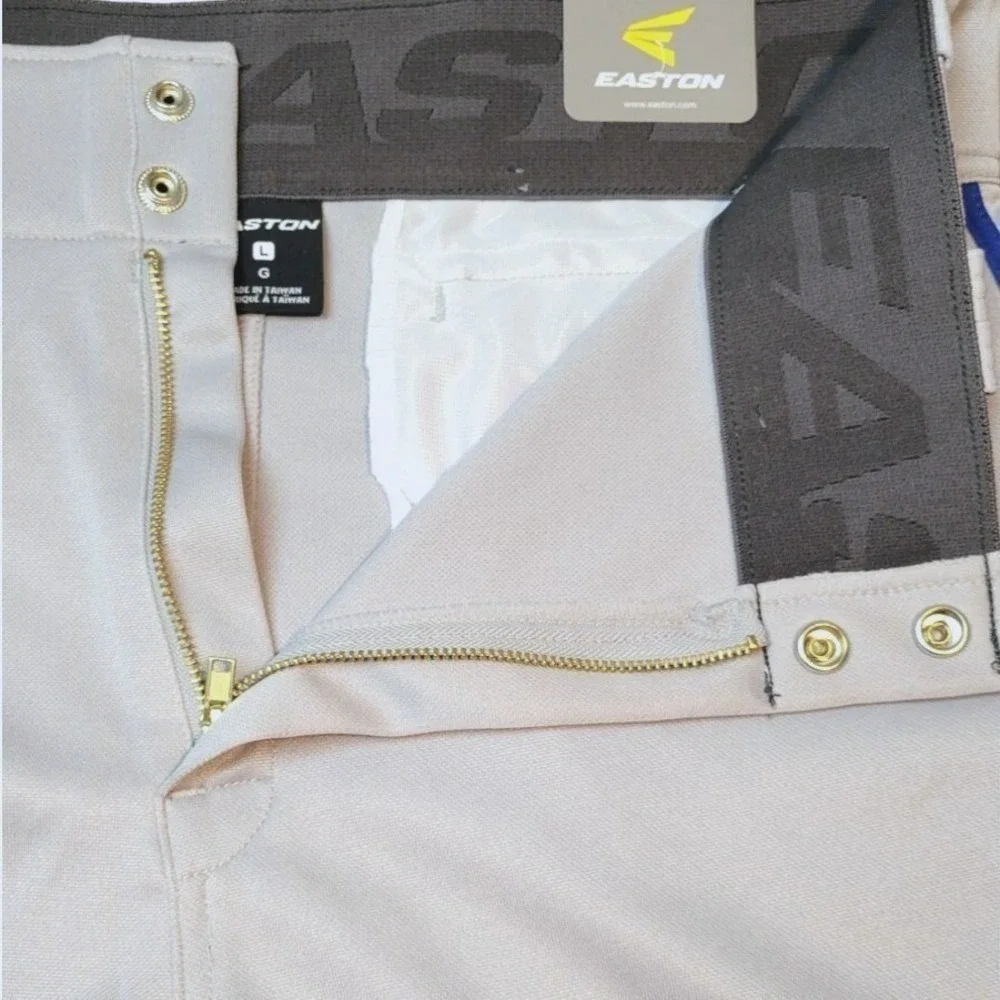 Easton Rival+ Piped Knicker Baseball Pants Gray‎ Royal Blue Mens Large A167162